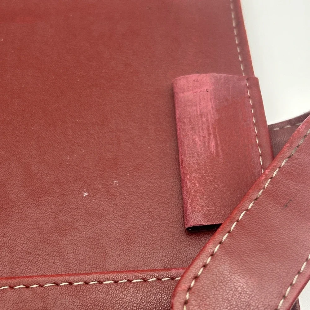 Vintage Day-Timer Burgundy Leather Planner Organizer Desk Size